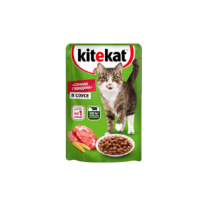 Kitekat Cat Wet Food with Beef pieces in sauce 85g