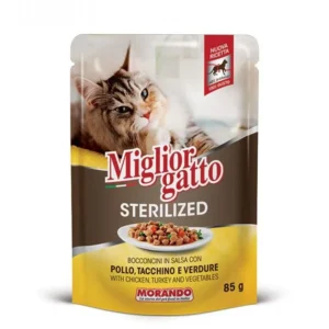 Miglior Gatto Sterilized Chicken turkey And Vegetables Pouch 85g