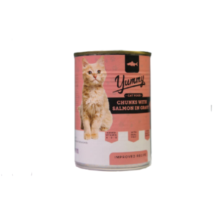 Yummy Chunks with Salmon in Gravy Wet Food Can