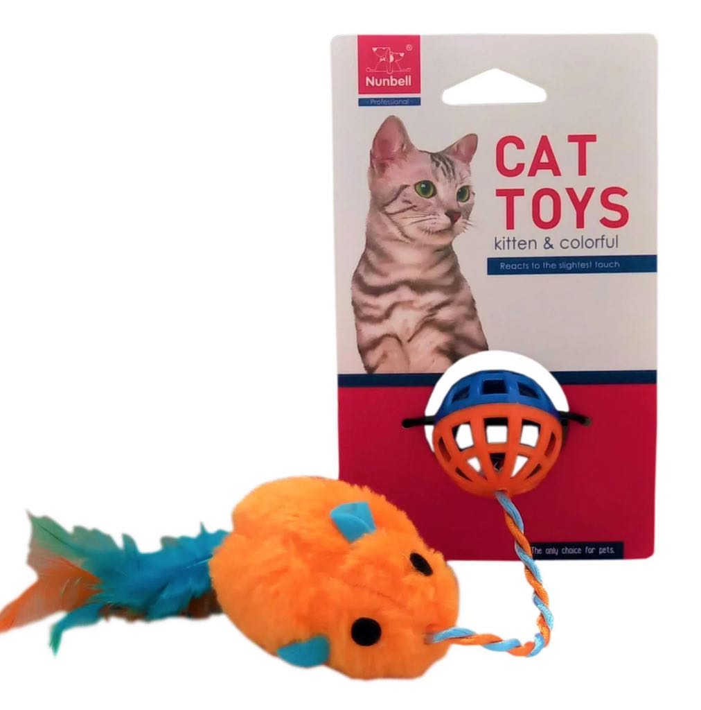 Nunbell Cat Toys Kitten and Colorful Small Ball
