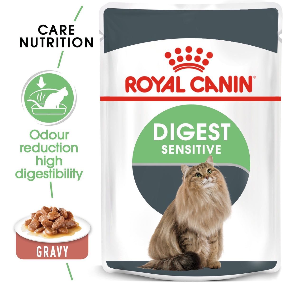 Royal Canin Digest Sensitive in Gravy (pouch) Wet food for Adult cats - helps support healthy digestio