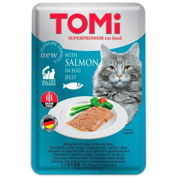 Tomi Pouch Salmon in Egg Jelly Cat