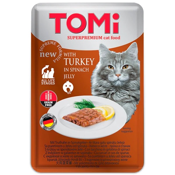 Tomi Pouch Turkey in Spinach Jelly Cat