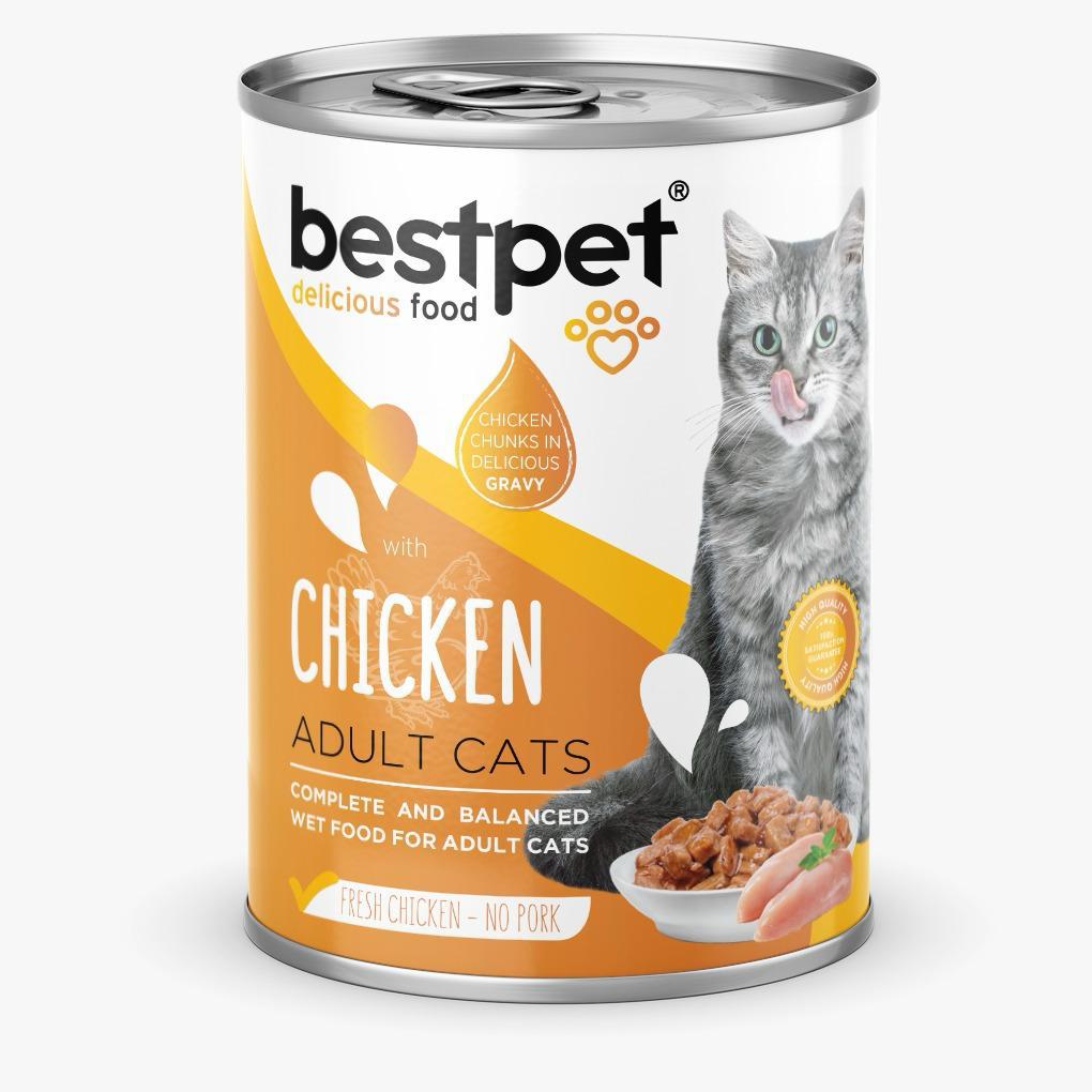 Bestpet Wet Food Chunks with Chicken in Jelly for Sterilized Adult Cats